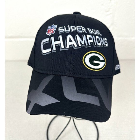 Green Bay Packers On Field Hat Superbowl XLV Champions One Size Reebok New Tags - Picture 1 of 8
